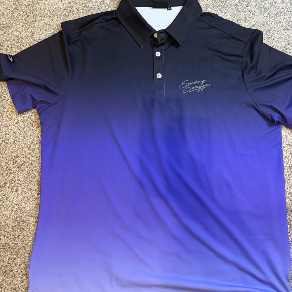 NWT Sunday Swagger purple ombré polo